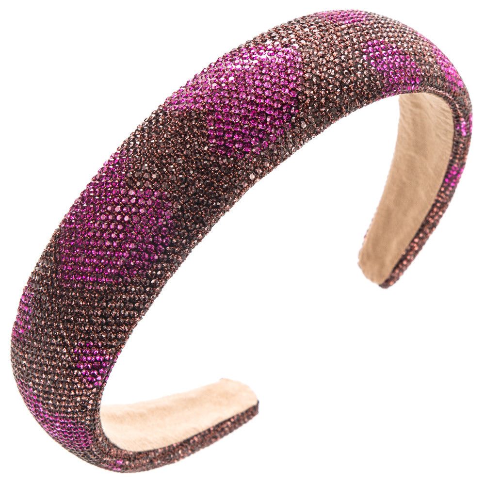 Wholesale Valentine's Day Full Diamond Love Wide Edge Hair Hoops